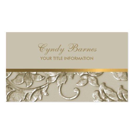 Any Color with Tan Damask Business Card