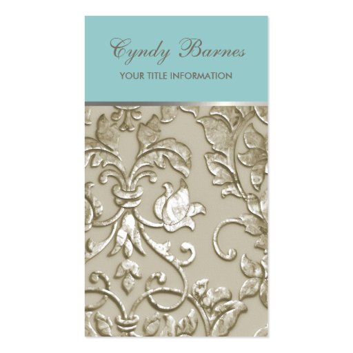 Any Color with Taupe Damask Business Card