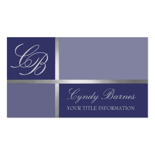 Any Color Your Monogram Business Card (front side)
