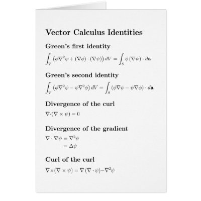 Any occasion card: Vector calculus identities by dantopa