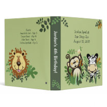 ANY OCCASION Monkey, Zebra, Lion Jungle Safari binders