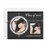 Any Year~ 2 Photo Black Graduation Announcement
