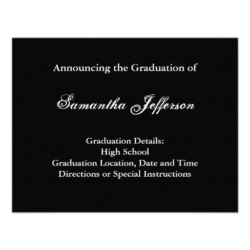 Any Year~ Black and White Vines Photo Graduation Personalized Announcements