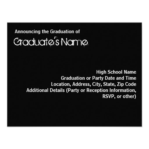 Any Year~Black Swirl Photo Graduation Announcement
