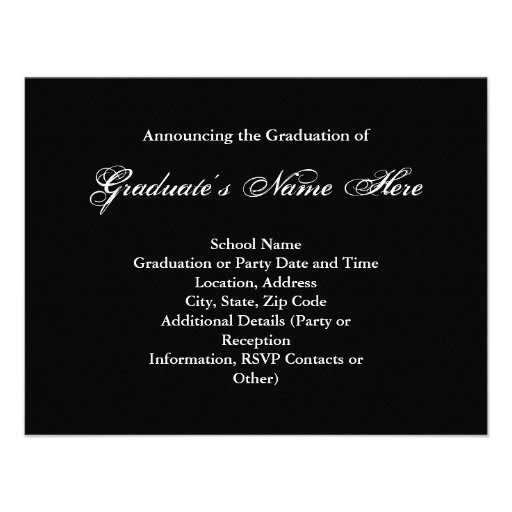 Any Year~ Black/White Swirl Photo Graduation Personalized Announcements