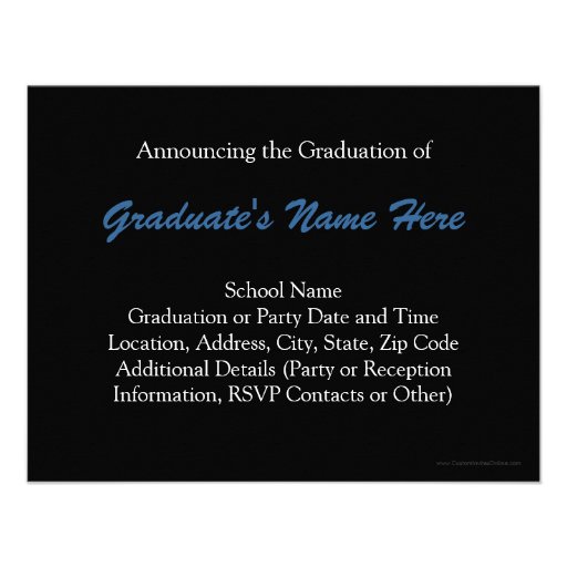 Any Year~  Blue Sky Graduation Announcement