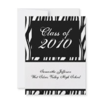 ANY YEAR Funky Black & White Graduation Invitation