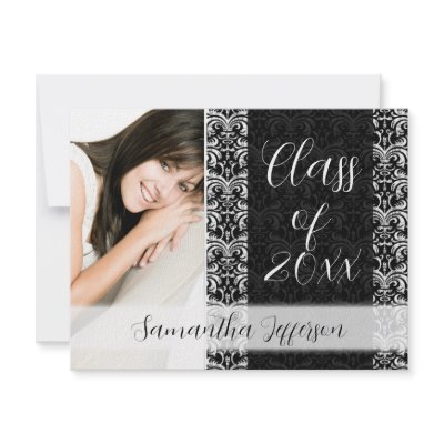 Any Year Graduation Announcement, Chic Black by cutencomfy