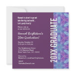 Any Year Graduation Purple Blue Flowers Invitations