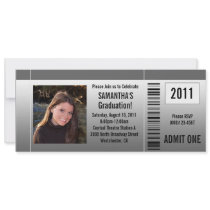 Any Year~ Photo Graduation Party Ticket Invitation