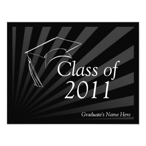 Any Year | Sleek Black Graduation Announcement