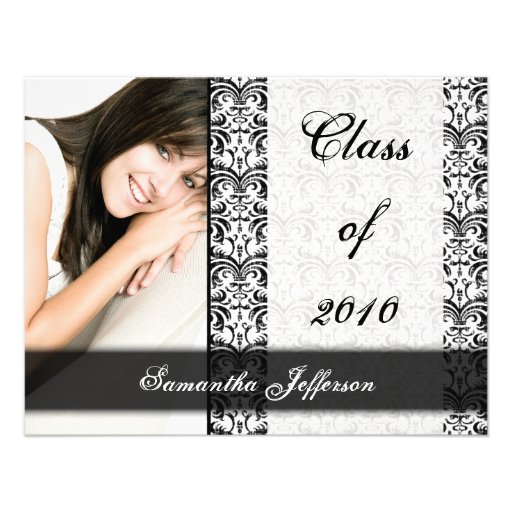 Any Year~ White Formal Design Photo Graduation Personalized Announcement