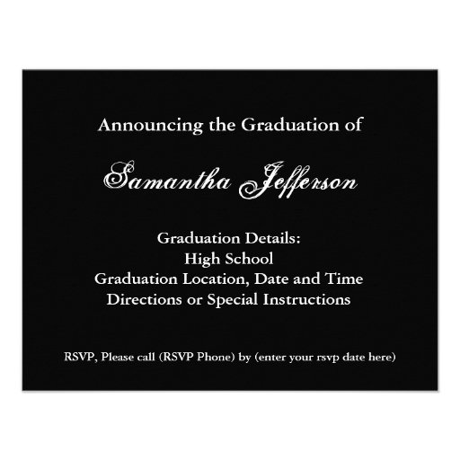 Any Year~ White Formal Design Photo Graduation Personalized Announcement