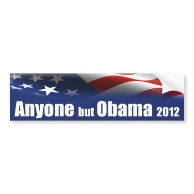 Anyone But Obama 2012 Bumper Stickers by Megatudes