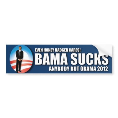 Anyone But Obama 2012 - Obama Sucks Bumper Sticker by Megatudes