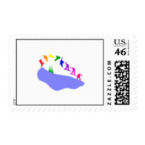 Anyone can Snowboard Postage Stamps