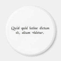Anything said in Latin sounds profound. Refrigerator Magnets