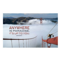 Anywhere is Paradise Inspirational Poster Print