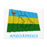 Anzoátegui Waving Flag with Name Postcards