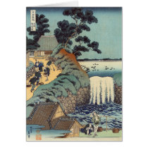 Aoi gaok waterfall, Katsushika Hokusai Card