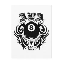 APA 8 Ball Gothic Design Post Cards