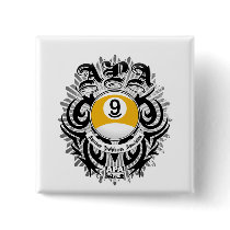 APA 9 Ball Gothic Design Pinback Button