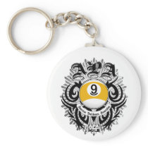 APA 9 Ball Gothic Design Keychain