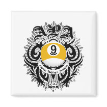 APA 9 Ball Gothic Design Magnet