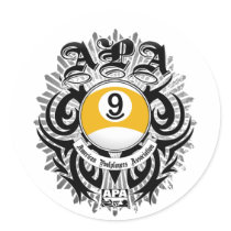 APA 9 Ball Gothic Design Stickers