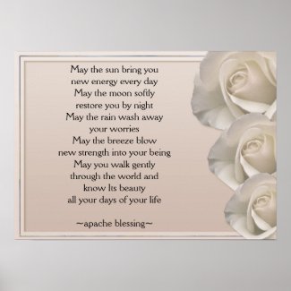 Apache Blessing-Ivory Roses Art Print Poster print