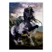 Apache Blue Painted Horse Greeting Card