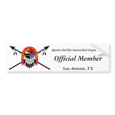 Apache Del Rio Intertribal Organization Bumper Sti Bumper Sticker by ApacheDelRio