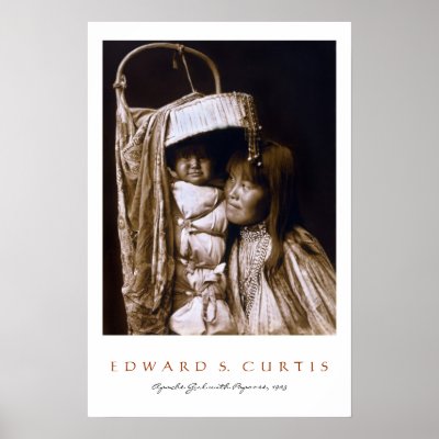 Apache Girl with Papoose Print by HistoryinBW