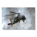 Apache Helicopter in the smoke print