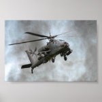 Apache Helicopter in the smoke Posters