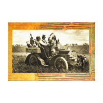 APACHES AND GERONIMO DRIVING A MOTOR CAR CANVAS PRINTS