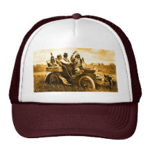 APACHES AND GERONIMO DRIVING A MOTOR CAR HATS