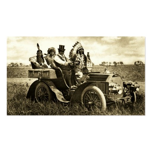 APACHES AND GERONIMO DRIVING A MOTOR CAR, Monogram Business Card (back side)