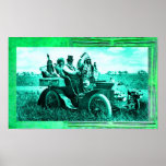 APACHES AND GERONIMO DRIVING A MOTOR CAR POSTERS