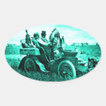 APACHES AND GERONIMO DRIVING A MOTOR CAR STICKER