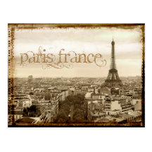 apariencia vintage de París Francia Postal