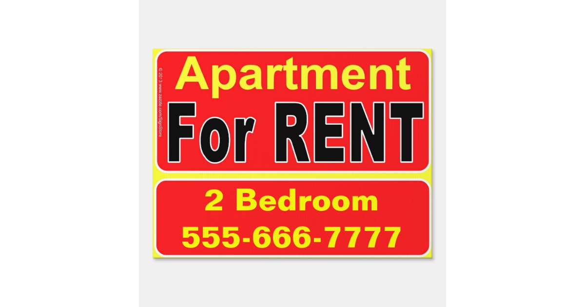 Apartment For Rent sign Zazzle
