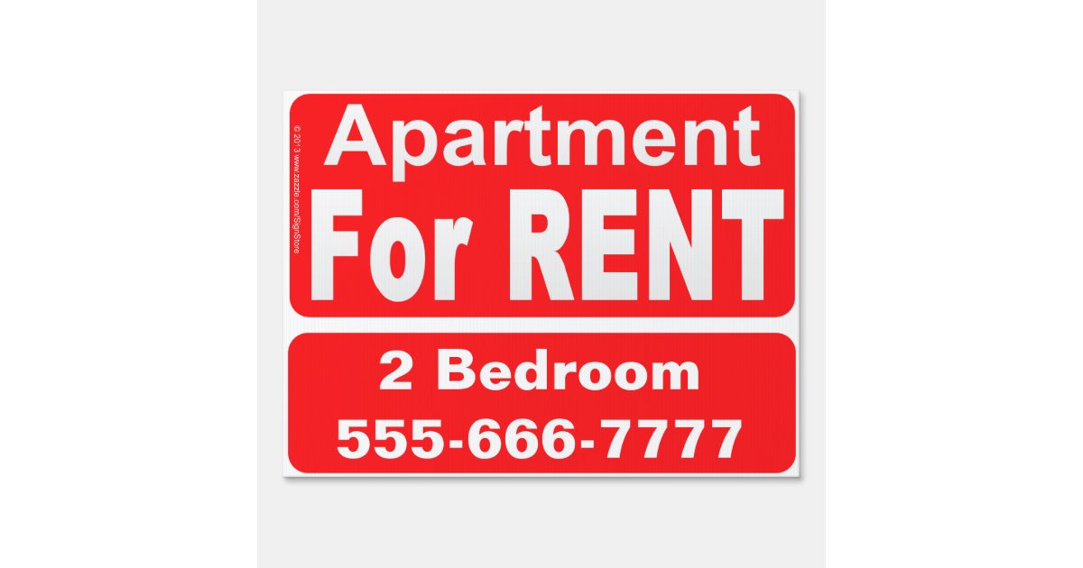 Apartment For Rent sign | Zazzle