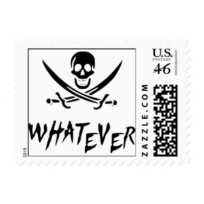 "Apathetic Roger" Pirate {Blackbeard} Postage Stamps by nagasaki_fats