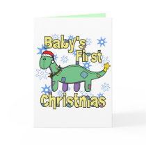 Apatosaurus Baby's First Christmas Greeting Cards