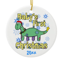 Apatosaurus Baby's First Christmas Ornament