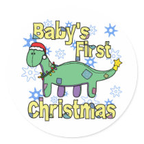 Apatosaurus Baby's First Christmas Sticker