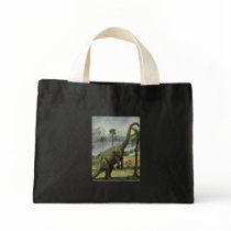 Apatosaurus (Brontosaurus) Eating Illustration Tote Bags