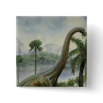 Apatosaurus (Brontosaurus) Eating Illustration Button