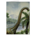 Apatosaurus (Brontosaurus) Eating Illustration Greeting Cards